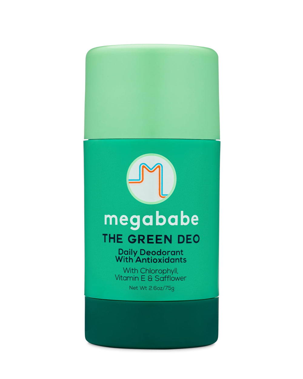 Megababe Daily Desodorante Verde en envase compacto para uso diario y protección suave contra olores