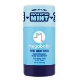 Megababe Desodorante GeoDeo envase visible, protección prolongada y cuidado suave de la piel.