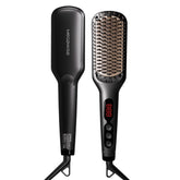 MEGAWISE Pro ceramic ionic hair straightener brush front view shows sleek design for quick styling.