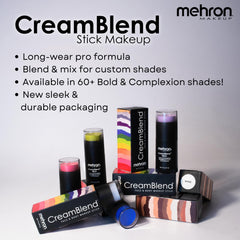 Mehron CreamBlend Stick tono blanco: tono perfecto para bases y efectos blancos.