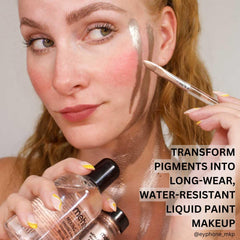 Delineado de ojos resistente con Mehron Mixing Liquid para mayor precisión.