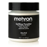 Mehron Polvo fijador suelto sobre base de maquillaje para acabado firme y duradero