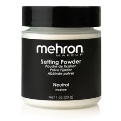 Mehron Polvo fijador suelto sobre base de maquillaje para acabado firme y duradero