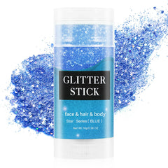 MEICOLY barrita purpurina azul para rostro con brillo intenso