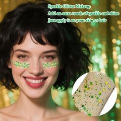 MEICOLY glitter dorado y verde en cuerpo para looks festivos