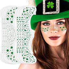 MEICOLY St Patrick's Day shamrock face sticker for quick festive sparkle.