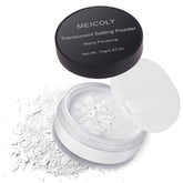 MEICOLY talc-free setting powder with sifter for long wear and a smooth finish.