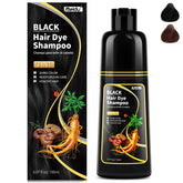 MEIDU Black Hair Dye Shampoo bottle shows 3-in-1 formula for gray coverage