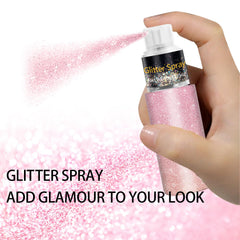 Meilury glitter highlighter on hair and face creates natural sun-kissed shine.
