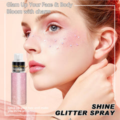 Meilury holographic powder glitter visible on skin for radiant glow.