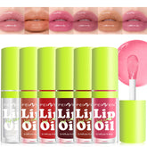 Meilury lip oil set with big brush head for hydrated, glossy lips.