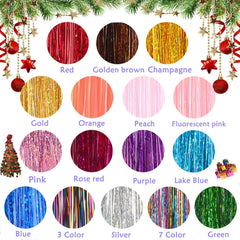 Meiyou 48-inch tinsel extensions in a color spectrum