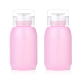 MEKK acetone pump dispenser bottle with pink translucent finish for easy refilling.