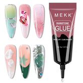 MEKK pegamento para pedrería en uñas, sujeción duradera para cristales en uñas.