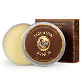 Melanin Kings beard balm jar showing rich formula for easy detangling