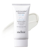 Melixir Airfit Invisible Sunscreen on the face for seamless protection.