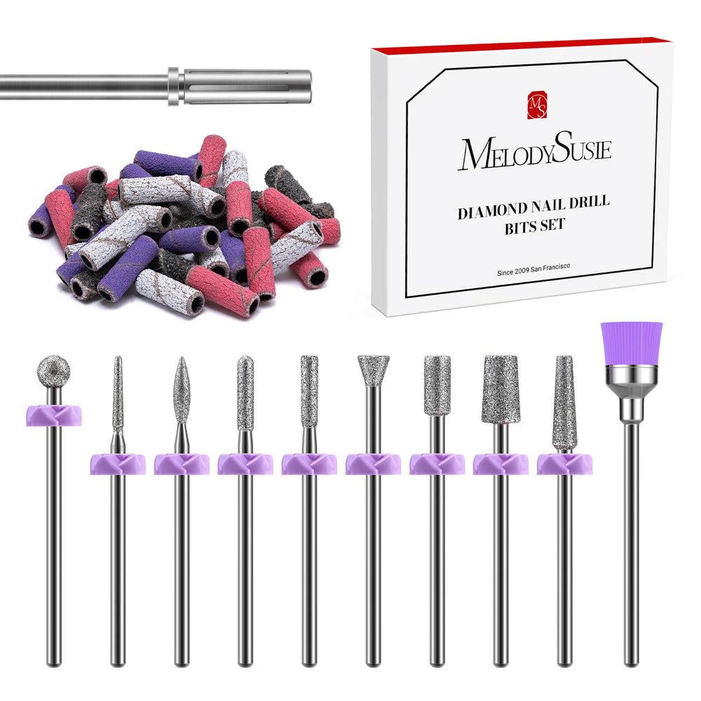 MelodySusie diamond drill bits set for precise nail shaping and resurfacing