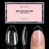 MelodySusie Short Almond X Nail Tips with half-matte finish for stronger adhesion