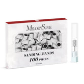 MelodySusie 100 pcs nail drill bits 240 grit for smooth, polished nails.