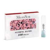 MelodySusie 100-pcs sanding bands in a box for efficient nail drill prep
