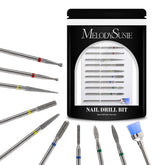MelodySusie 10-piece nail drill bits set for versatile manicure and removal tasks.