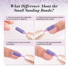 MelodySusie 240 grit sanding band for polishing nail surfaces to a shine.