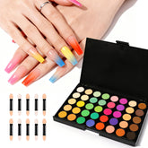 MelodySusie 40-color palette nail powder for vibrant gradient nail art.