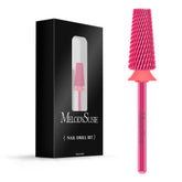 MelodySusie 5-in-1 nail drill bits Pink Blossom top view for precise cuticle work