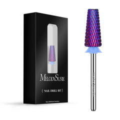MelodySusie 5 in 1 drill bits in purple for efficient cuticle cleanup.