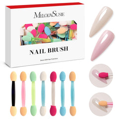 MelodySusie 50Pcs disposable chrome nail powder brushes for clean, precise color application.