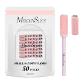 MelodySusie 50pcs nail drill bits set in pink for precise gel and acrylic work