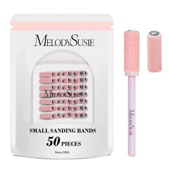 MelodySusie 50pcs nail drill bits set in pink for precise gel and acrylic work