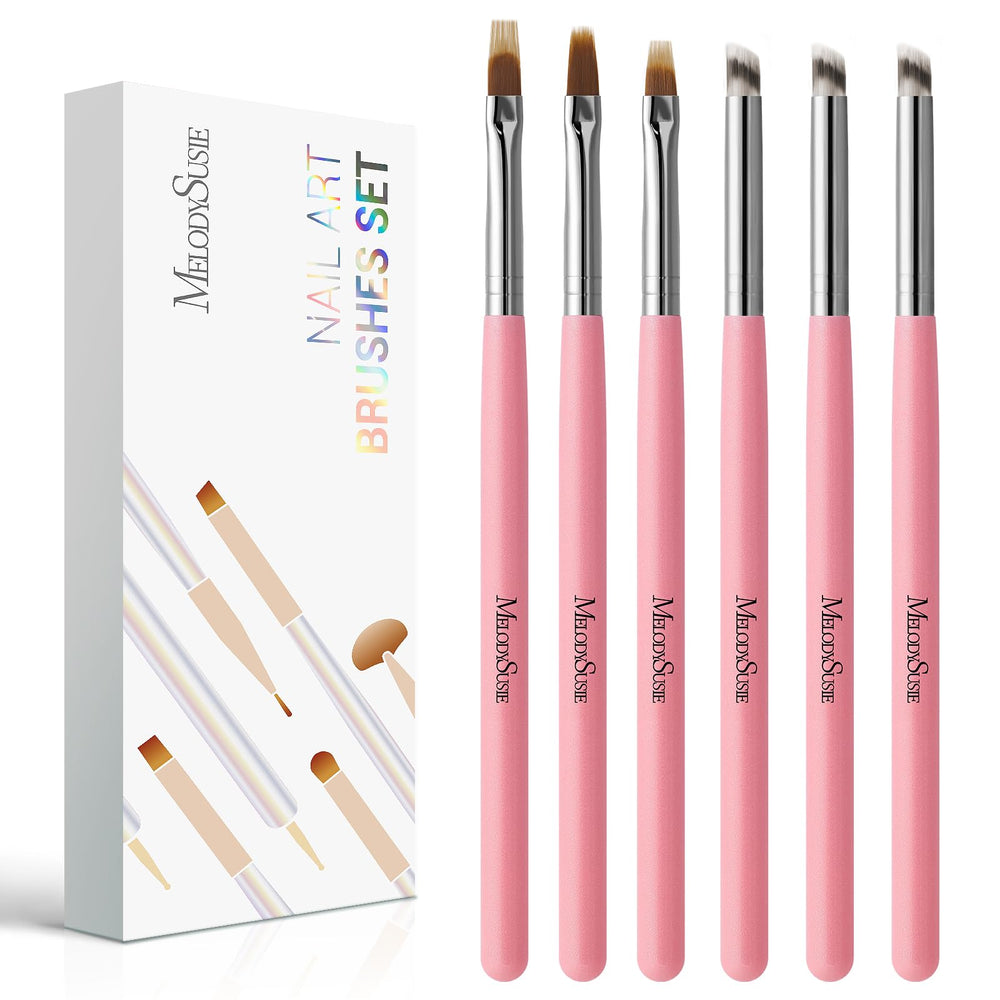 MelodySusie 6Pcs Ombre Nail Brushes with round and ladder tips for gradient nails.