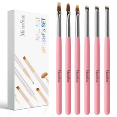 MelodySusie 6Pcs Ombre Nail Brushes with round and ladder tips for gradient nails.