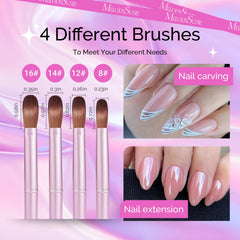 MelodySusie nail brush handle with size 12 marking for easy selection
