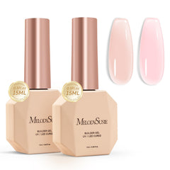 MelodySusie gel-builder color carne: botella de 15 ml para engrosar y fortalecer uñas.