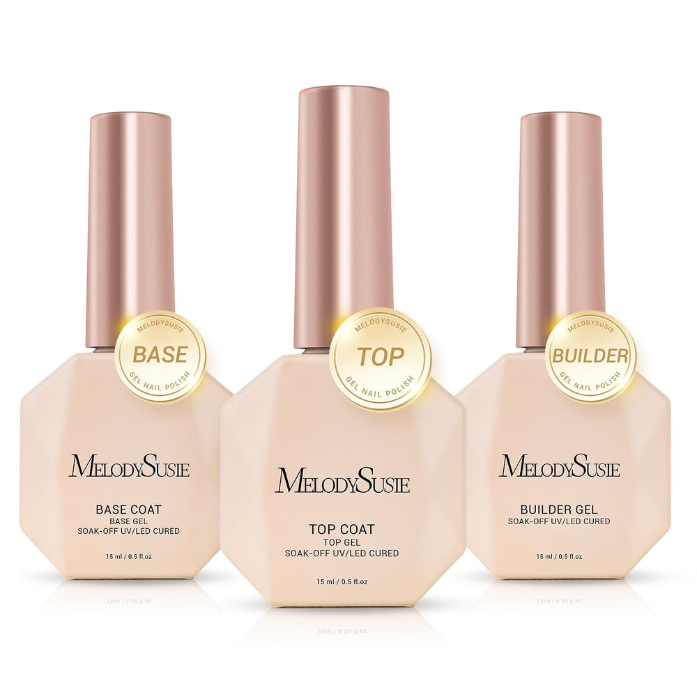 MelodySusie capa base en botella, adherencia duradera para uñas.
