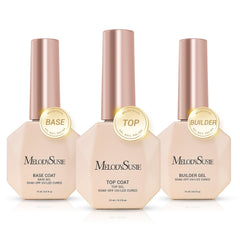 MelodySusie capa base en botella, adherencia duradera para uñas.