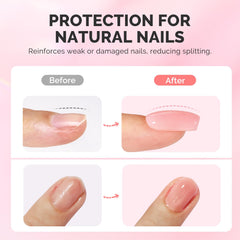 MelodySusie clear rubber base gel adds strength and flexibility for extensions