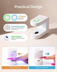 MelodySusie cordless UV LED light for portable manicure precision