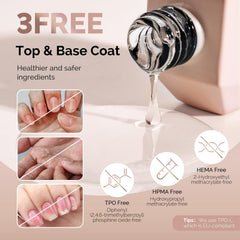 MelodySusie HEMA-free top coat bottle delivering a high‑gloss finish