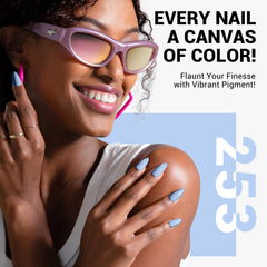 MelodySusie high-gloss finish gel nail polish in light blue.