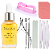 MelodySusie manicure tools kit with double-sided nail files for shaping and refining nails.