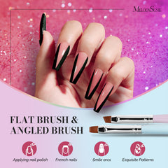 MelodySusie flat brush enables smooth color application for flawless nails.