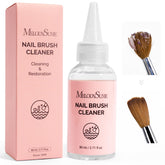 MelodySusie Nail Brush Cleaner bottle shows generous formula for quick gel residue removal