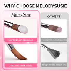 MelodySusie nylon bristles brush for smooth acrylic application and powder pickup