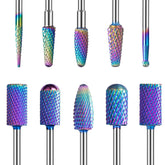 MelodySusie 10pc nail drill bits set with varied shapes for versatile manicures.