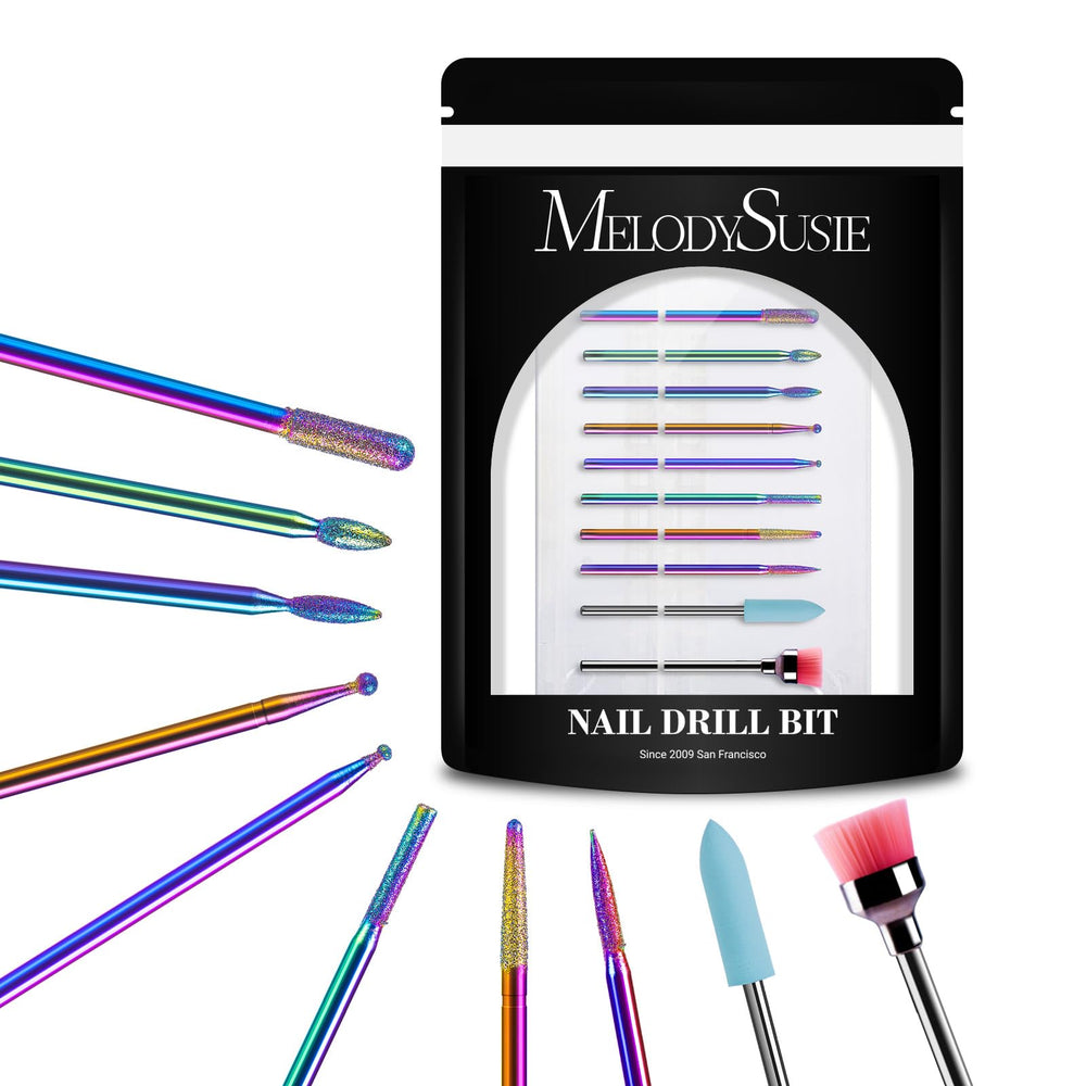 MelodySusie nail drill bits set for versatile nail prep and cuticle work.