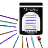 MelodySusie nail drill bits set for versatile nail prep and cuticle work.