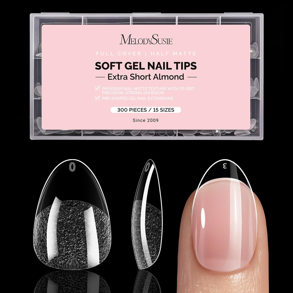 MelodySusie nail tips with half-matte finish for stronger adhesion and smoother application